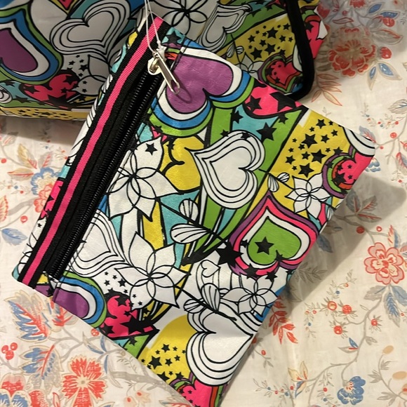 XHILARATION Boho Multicolor Overnight Tote Bag & cosmetic bag - Picture 8 of 14